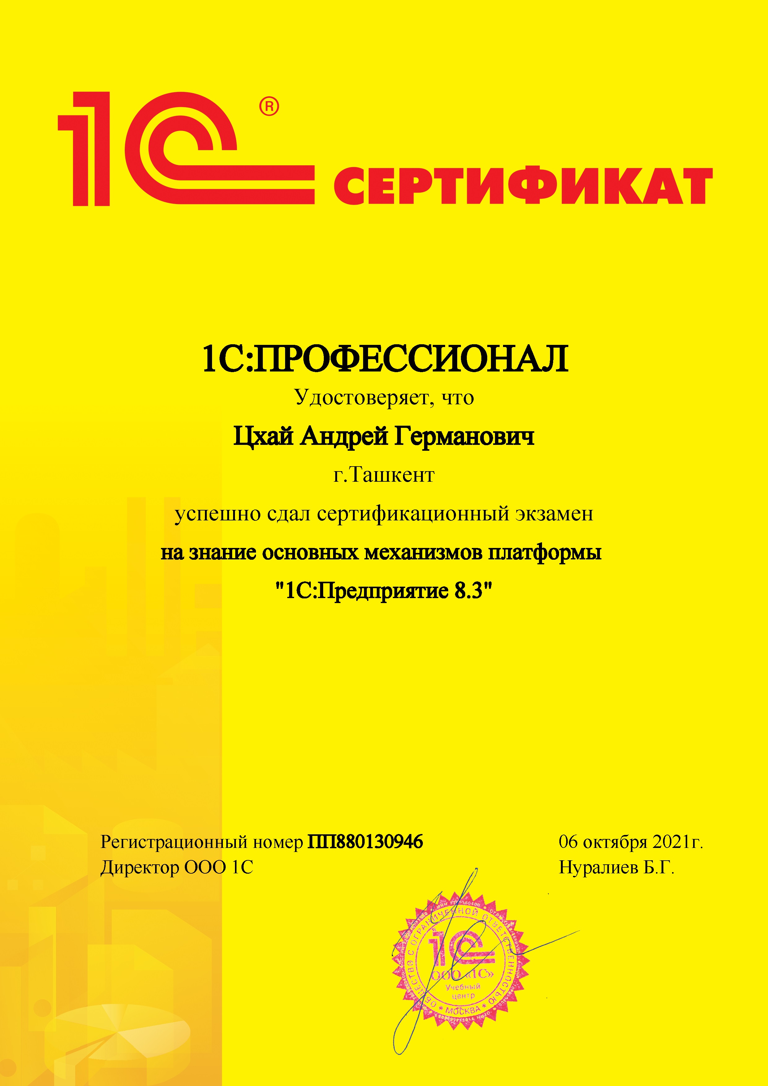 1C:Professional — Andrey Tskhay